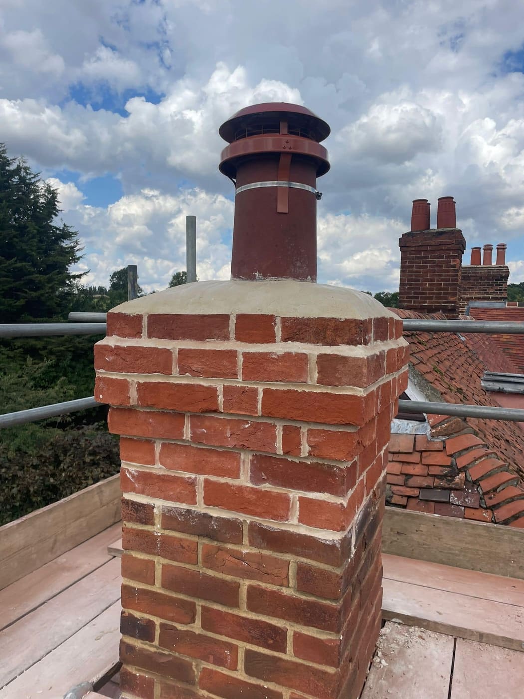 Chimney stack rebuilt by Unique Roofing