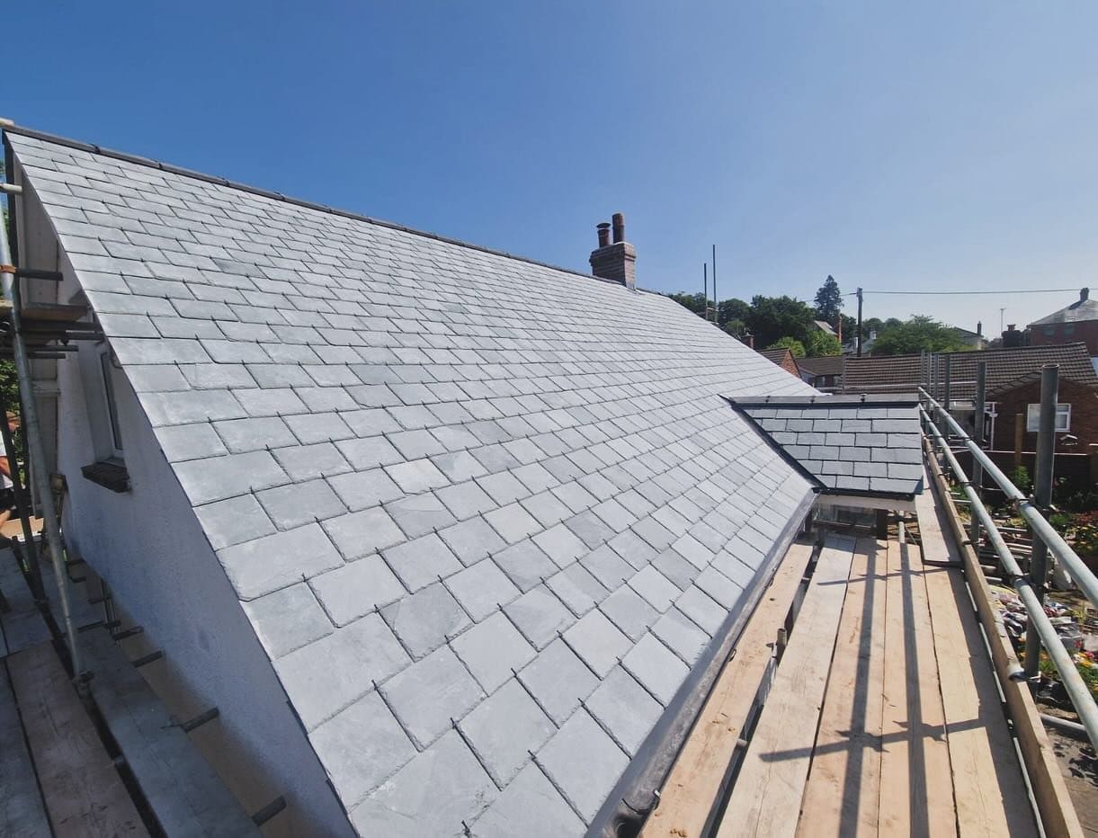 New slate roof completed by Unique Roofing